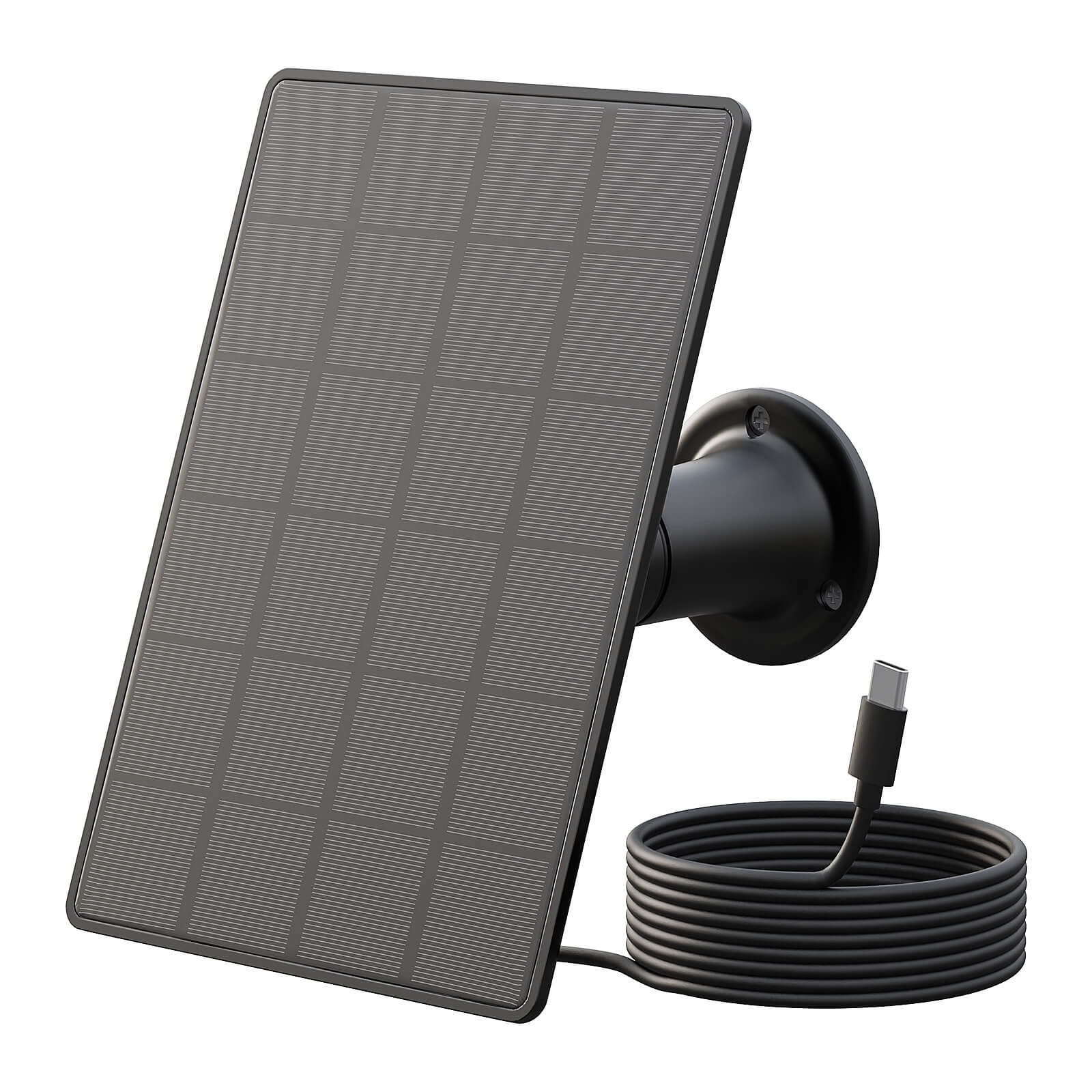 PerchMe Solar Panel for Bird Feeder Camera only, Type-C Charger, IP65 Waterproof for Outdoors, Continuously Power Supply, 360° Swivel Bracket