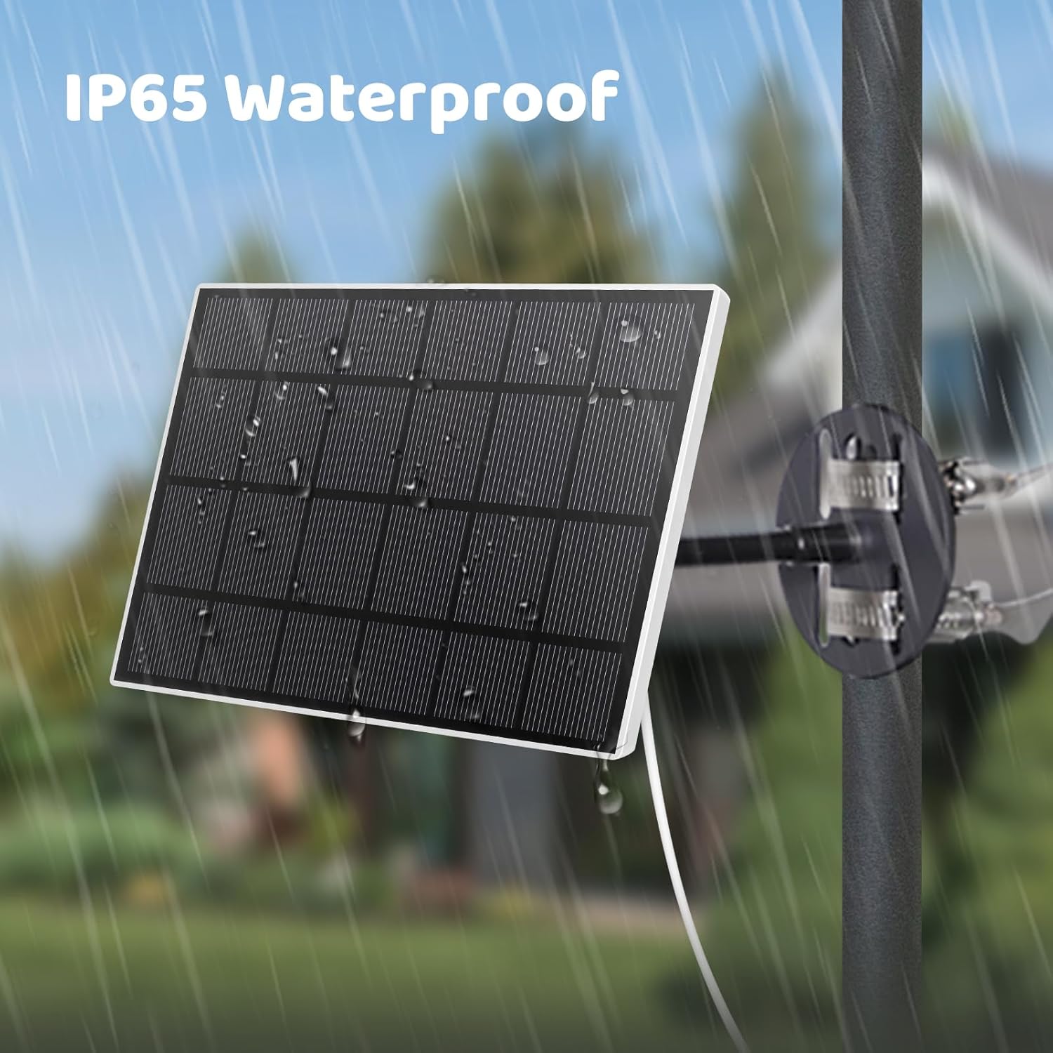 PerchMe Solar Panel for Bird Feeder Camera only, Type-C Charger, IP65 Waterproof for Outdoors, Continuously Power Supply, 360° Swivel Bracket